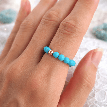 Bague Turquoise en Pierre Naturelle – Équilibre, Communication et Sérénité - Bonheur de Lune