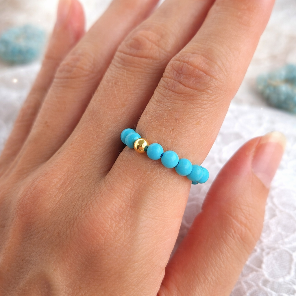 Bague Turquoise en pierre naturelle – équilibre et communication – Bonheur de Lune