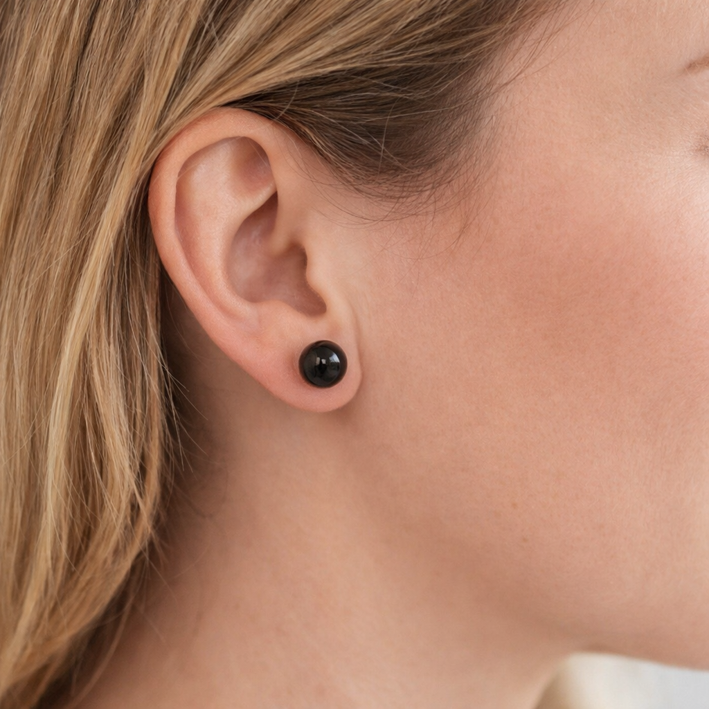 boucles d oreilles en onyx noire - Bonheur de Lune