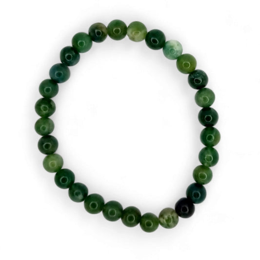 Bracelet Agate Mousse 8 mm – Harmonie, Vitalité & Sérénité – Bonheur de Lune