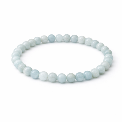 Bracelet Aigue-Marine 6 mm – bijou en pierre naturelle – Bonheur de Lune