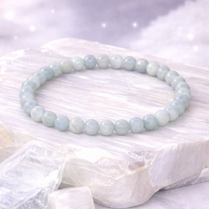 Bracelet Aigue-Marine 6 mm en pierre naturelle – Bonheur de Lune