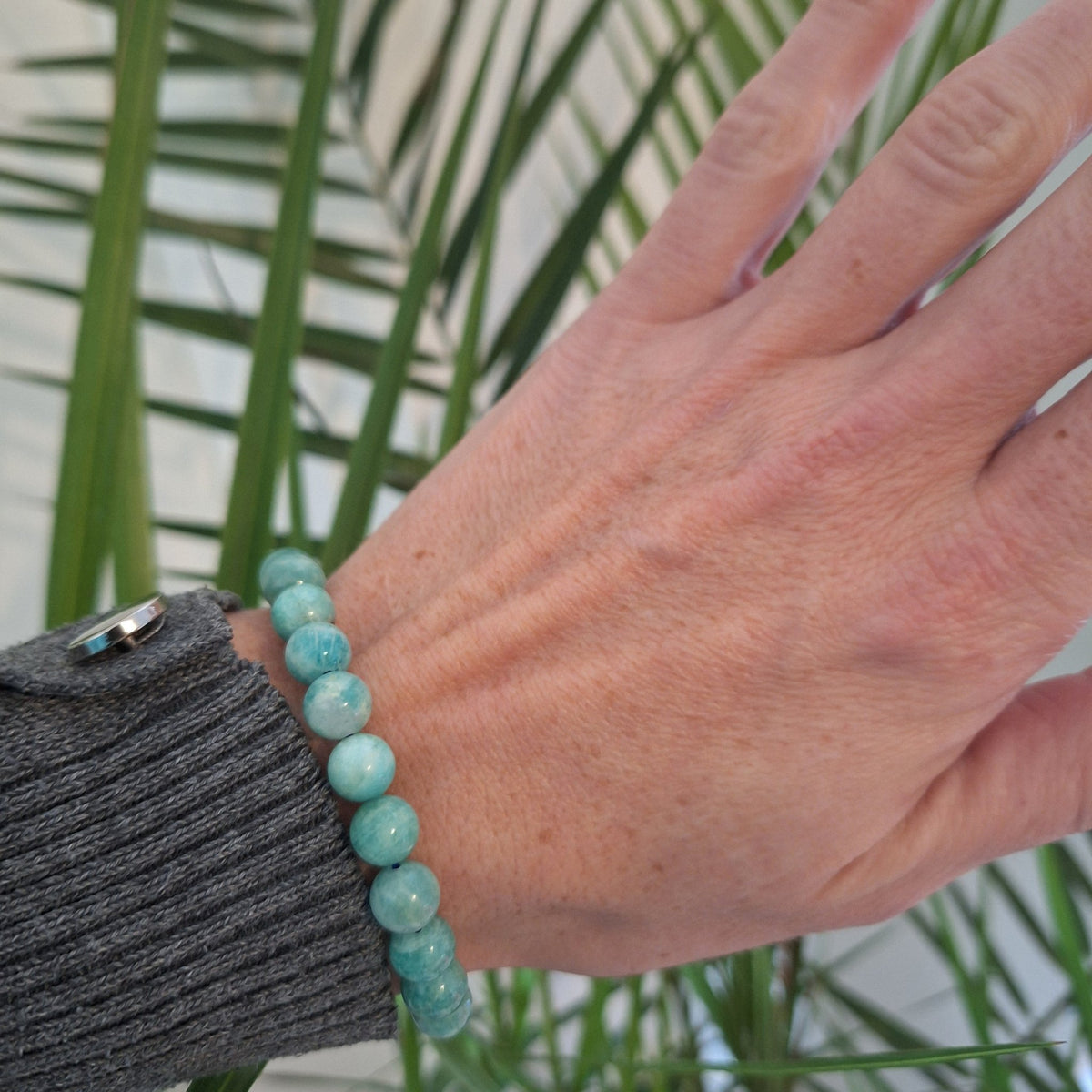 Bracelet Amazonite Pierre AA 8 mm – Sérénité & Expression - Bonheur de Lune