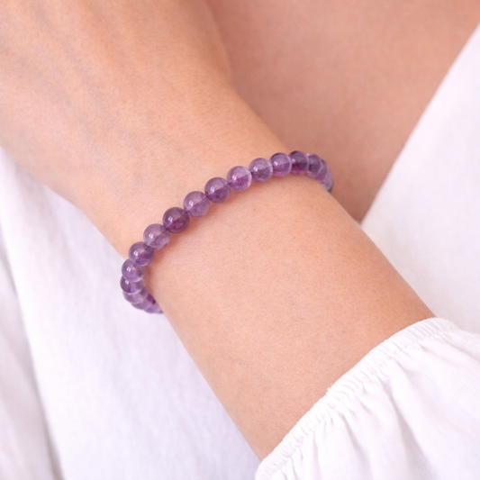 Bracelet Améthyste 6 mm – Pierre Naturelle Apaisante – Bonheur de Lune