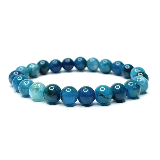 Bracelet Apatite Bleue 8 mm – Clarté & Confiance – Bonheur de Lune