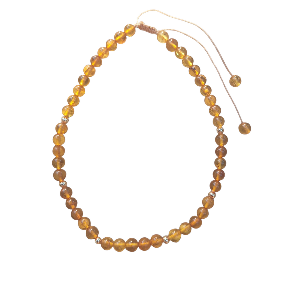 Bracelet de Cheville Ambre Véritable & Perles Dorées – Douceur & Énergie Apaisante – Bonheur de Lune