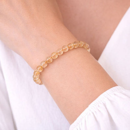 Bracelet Citrine 6 mm – Pierre Naturelle Lumineuse – Bonheur de Lune