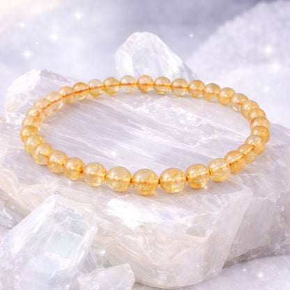 Bracelet Citrine 6 mm – Pierre Naturelle Lumineuse – Bonheur de Lune
