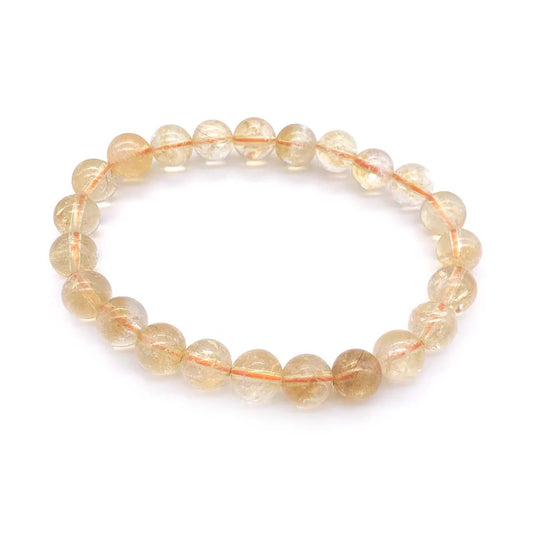 Bracelet Citrine 8 mm – Énergie Solaire & Abondance – Bonheur de Lune