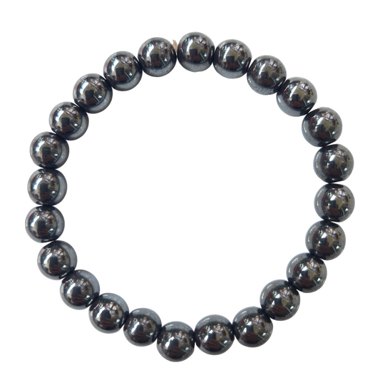 Bracelet Hématite 8 mm – Force & Confiance – Bonheur de Lune