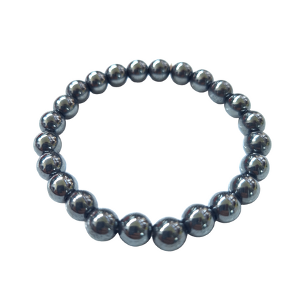Bracelet Hématite 8 mm – Force & Confiance – Bonheur de Lune