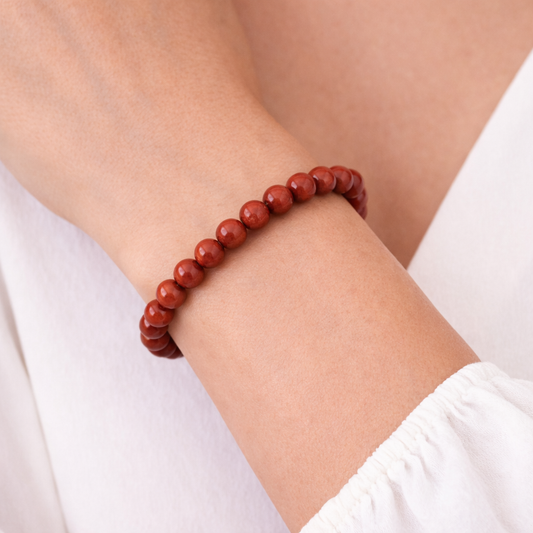 Bracelet Jaspe Rouge 6 mm – Pierre Naturelle Ancrage – Bonheur de Lune