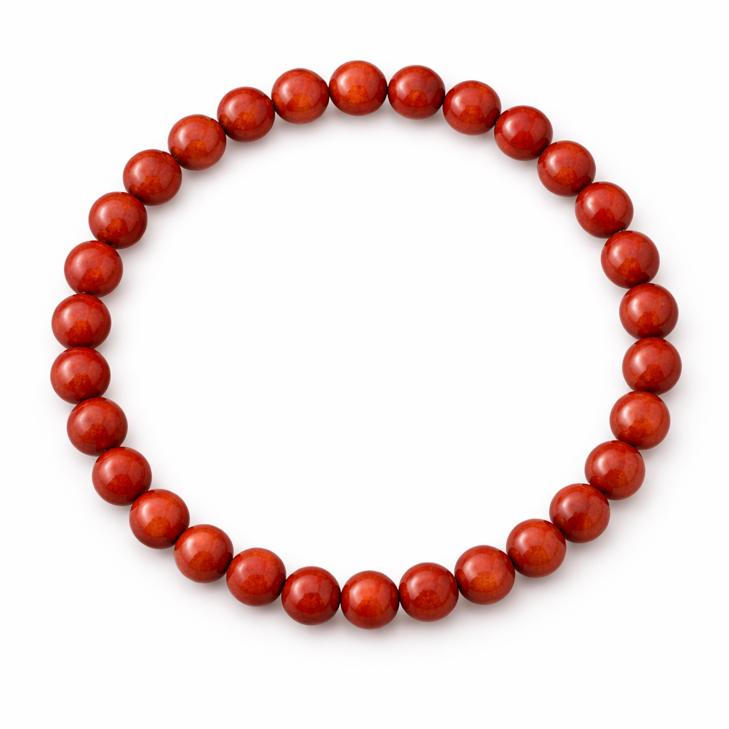 Bracelet Jaspe Rouge 6 mm – Pierre Naturelle Ancrage – Bonheur de Lune