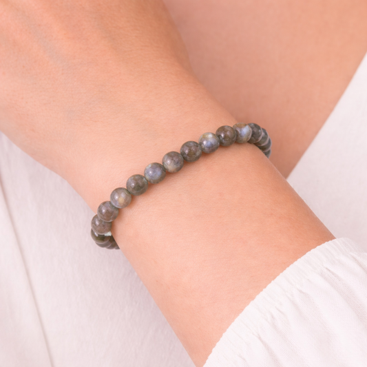 Bracelet Labradorite 6 mm – Pierre Naturelle Protectrice – Bonheur de Lune