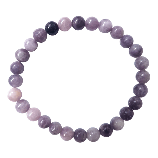Bracelet Lépidolite 6 mm – Sérénité & Équilibre Émotionnel - Bonheur de Lune
