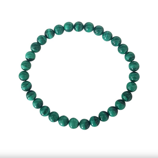 Bracelet Malachite 6 mm – Protection & Croissance Intérieure – Bonheur de Lune