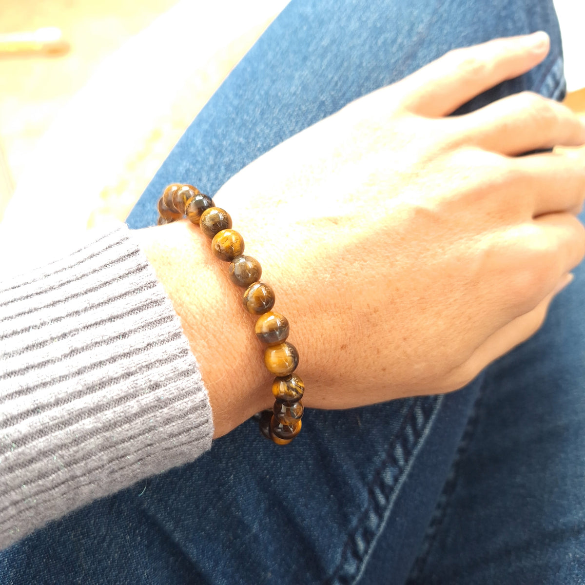 Bracelet Œil de Tigre 8 mm – Protection & Équilibre – Bonheur de Lune