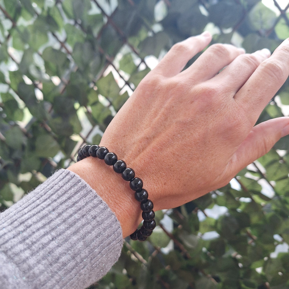 Bracelet Onyx Noir 8 mm – Force, Protection & Élégance - Bonheur de Lune