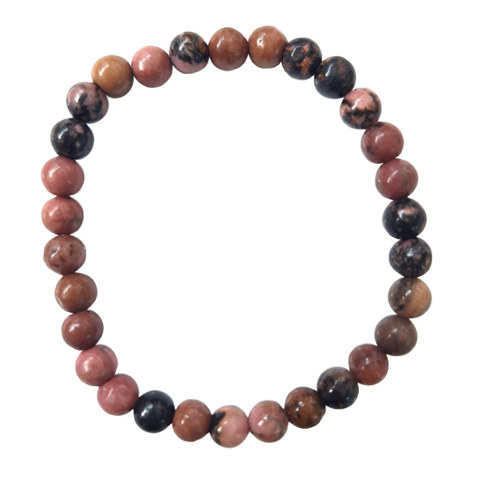 Bracelet Rhodonite 6 mm – Douceur, Harmonie & Apaisement – Bonheur de Lune