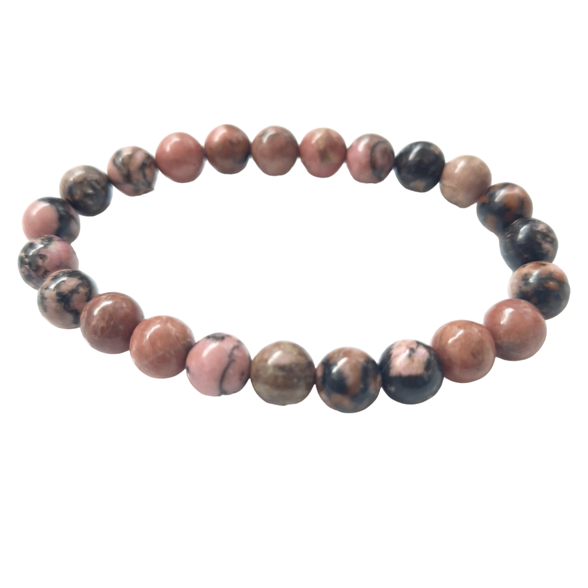 Bracelet Rhodonite 8 mm – Compassion, Équilibre & Harmonie – Bonheur de Lune