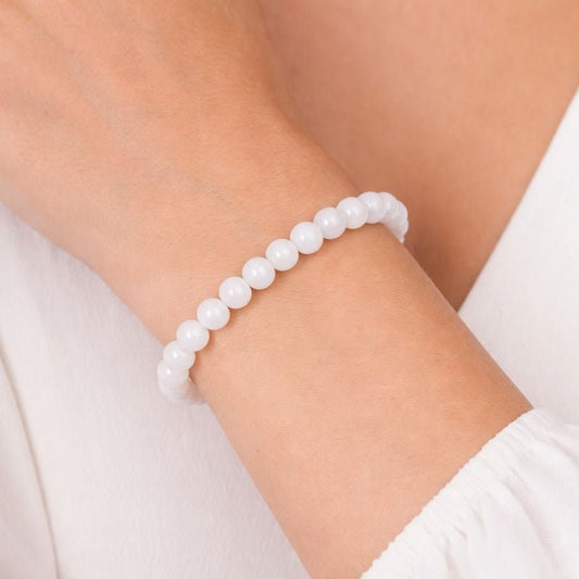 Bracelet Sélénite 6 mm – Pierre Naturelle Pureté - Bonheur de Lune