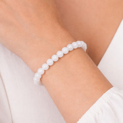 Bracelet Sélénite 6 mm – Pierre Naturelle Pureté – Bonheur de Lune