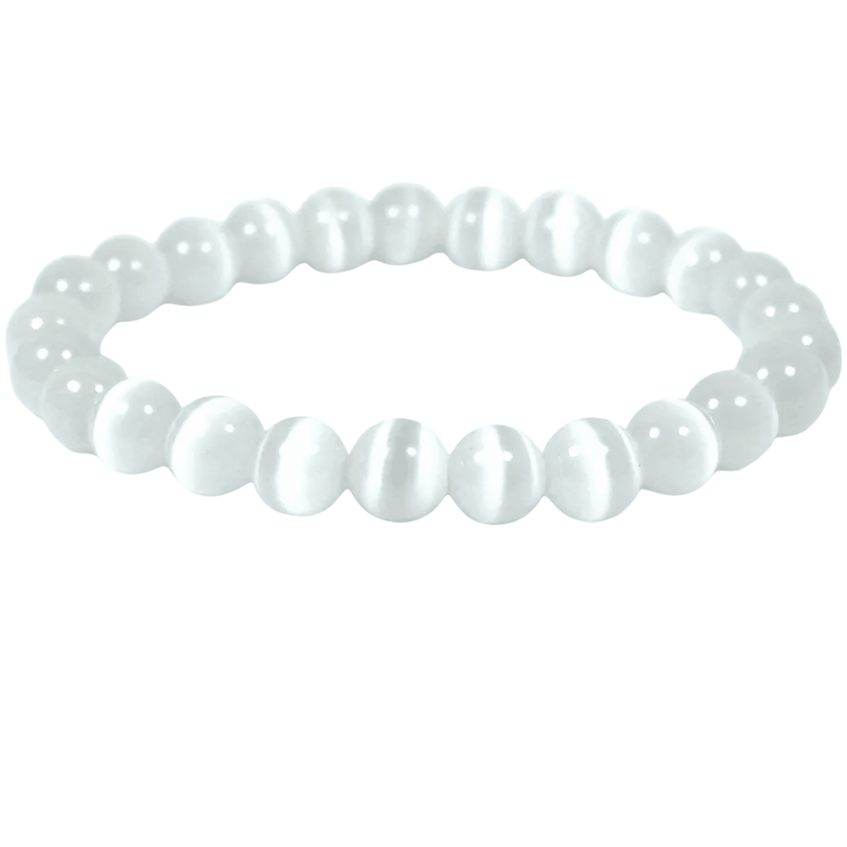Bracelet Sélénite 8 mm – Sérénité & Purification - Bonheur de Lune
