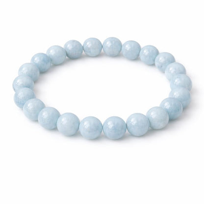 Bracelet en Aigue-Marine 8 mm – Apaisement et Communication