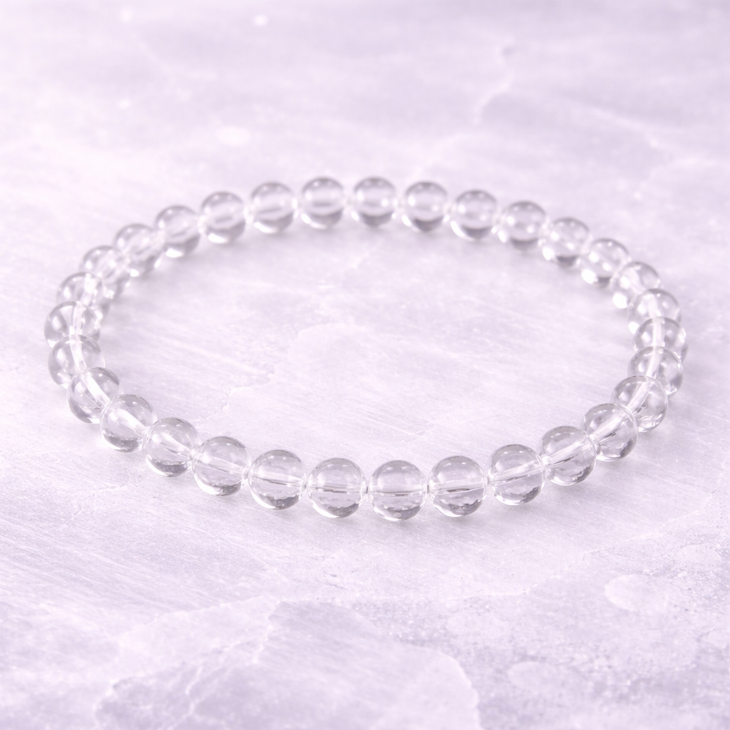 Bracelet Quartz Blanc 6 mm – Pierre Naturelle Clarté