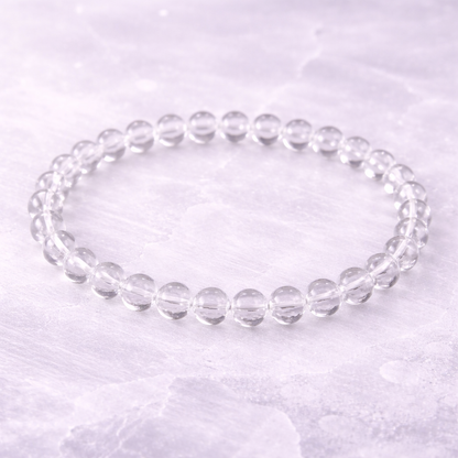 Bracelet Quartz Blanc 6 mm – Pierre Naturelle Clarté