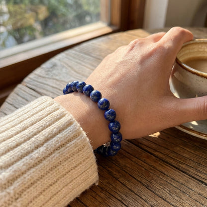 bracelet femme lapis lazuli 8 mm veritable