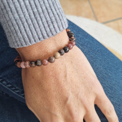 Bracelet Rhodonite 6 mm – Douceur, Harmonie & Apaisement - Bonheur de Lune
