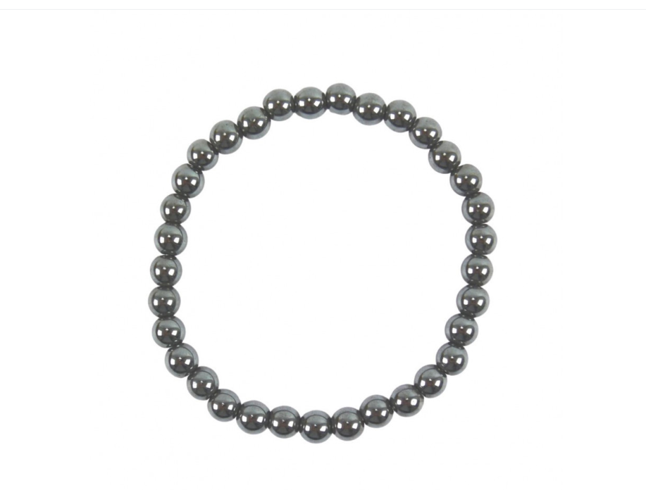 Bracelet Hématite 6 mm – Force & Ancrage Intérieur - Bonheur de Lune