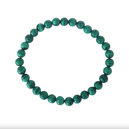 Bracelet Malachite 6 mm – Protection & Croissance Intérieure - Bonheur de Lune