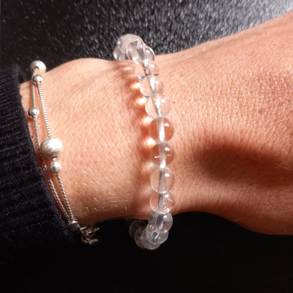 Bracelet Quartz Blanc 6 mm – Harmonie, Clarté & Énergie - Bonheur de Lune