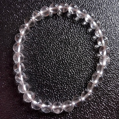 Bracelet Quartz Blanc 6 mm – Harmonie, Clarté & Énergie - Bonheur de Lune