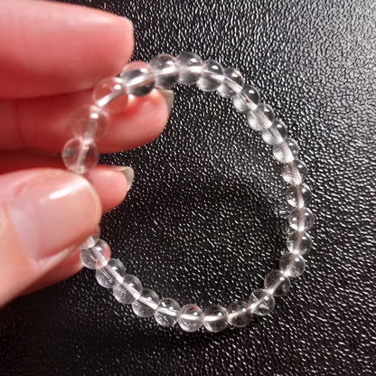 Bracelet Quartz Blanc 6 mm – Harmonie, Clarté & Énergie - Bonheur de Lune