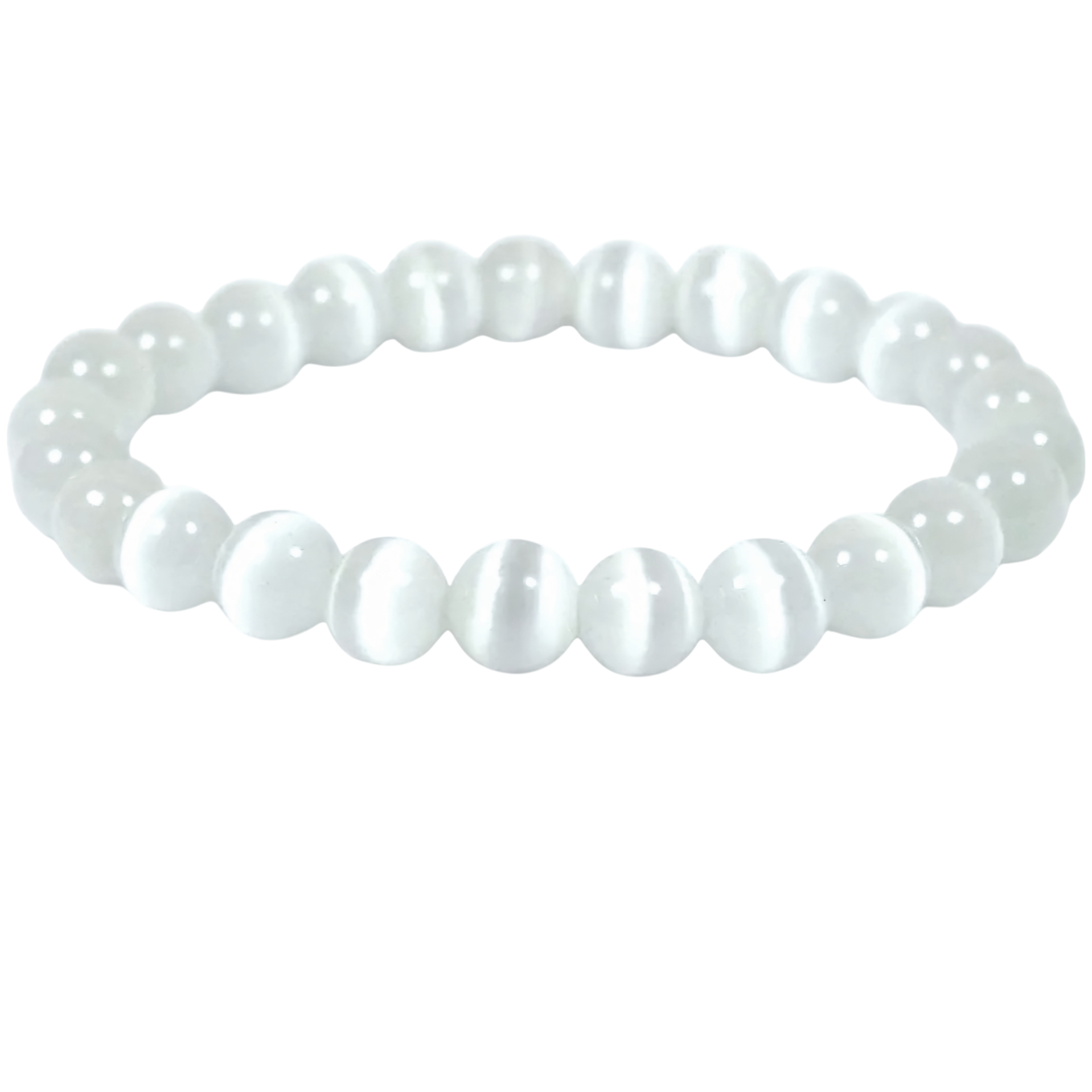 Bracelet Sélénite 8 mm – Sérénité & Purification - Bonheur de Lune