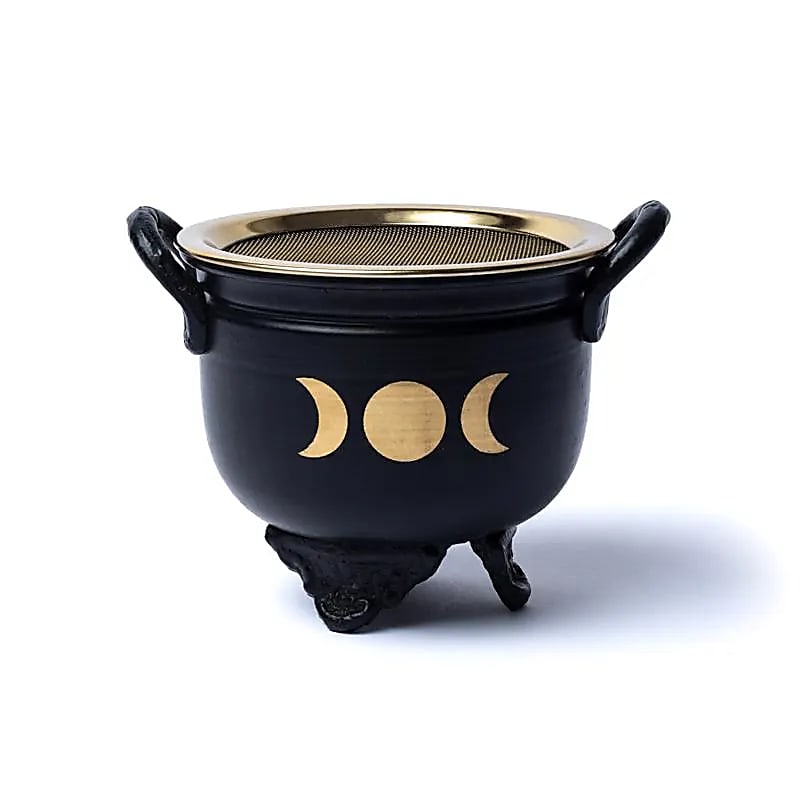 Chaudron en Fer Noir Triple Lunes - Avec Tamis et 3 pieds - Bonheur de Lune