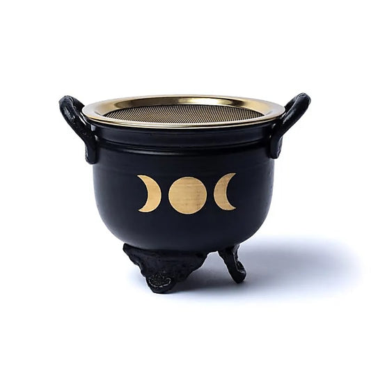 Chaudron en Fer Noir Triple Lunes - Avec Tamis et 3 pieds - Bonheur de Lune