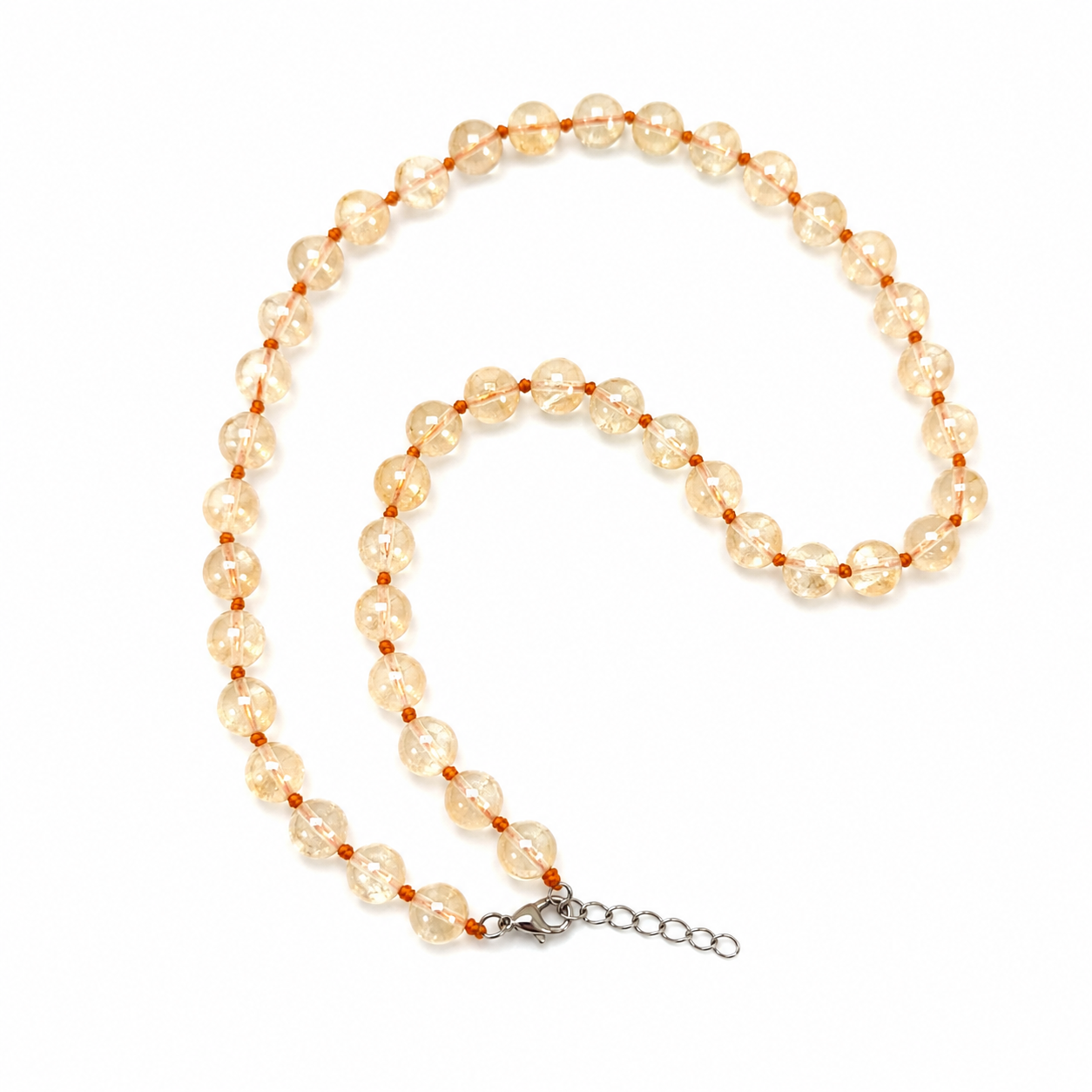 Collier Citrine 8 mm – bijou en pierres naturelles – Bonheur de Lune