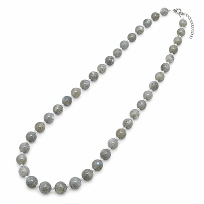 Collier Labradorite 8 mm – Protection & Ancrage – Fermoir Acier Inoxydable - Bonheur de Lune