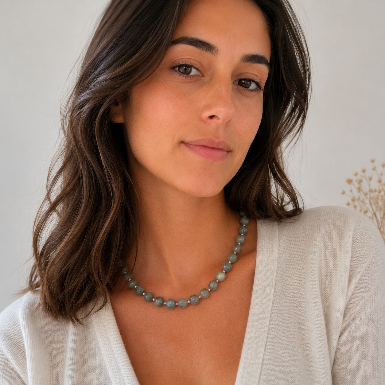 Collier Labradorite 8 mm en pierre naturelle – protection et ancrage – Bonheur de Lune