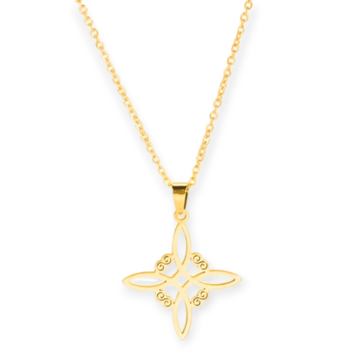 Collier Nœud de Sorcière – Talisman de Protection & Équilibre – Acier Inoxydable Doré - Bonheur de Lune