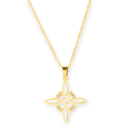 Collier Nœud de Sorcière – Talisman de Protection & Équilibre – Acier Inoxydable Doré - Bonheur de Lune