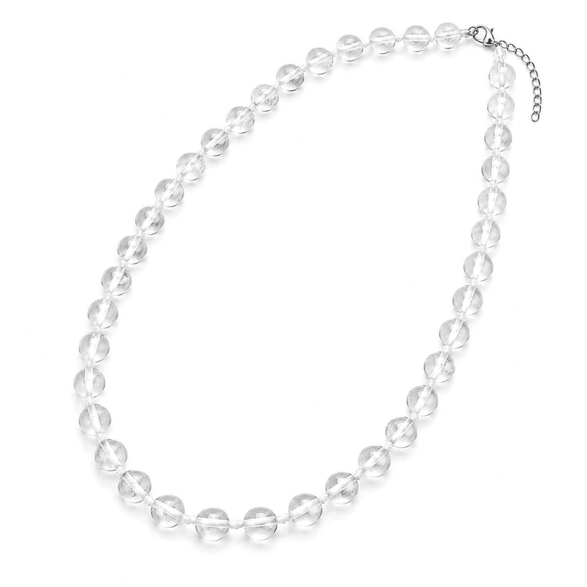 Collier Quartz Blanc 8 mm – Pureté & Harmonie – Acier Inoxydable - Bonheur de Lune