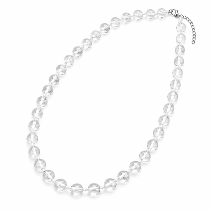Collier Quartz Blanc 8 mm – Pureté & Harmonie – Acier Inoxydable - Bonheur de Lune