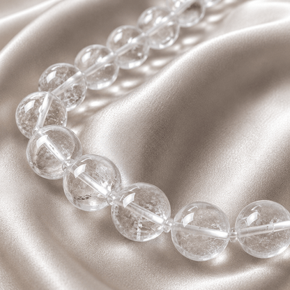 Collier Quartz Blanc 8 mm – Pureté & Harmonie – Acier Inoxydable - Bonheur de Lune