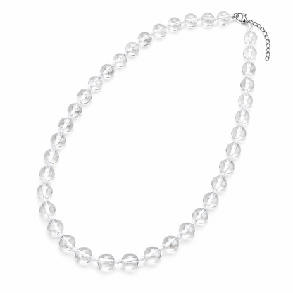 Collier Quartz Blanc 8 mm – bijou en pierres naturelles – Bonheur de Lune