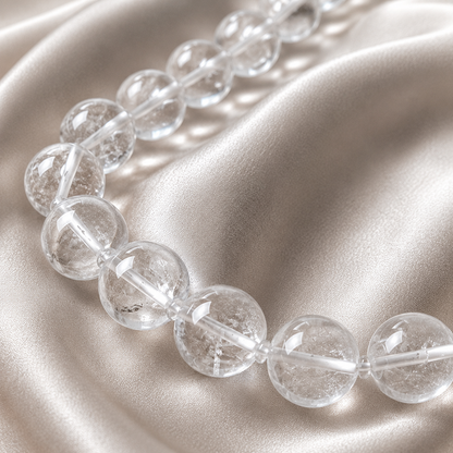 Collier en quartz blanc naturel 8 mm – clarté et harmonie – Bonheur de Lune